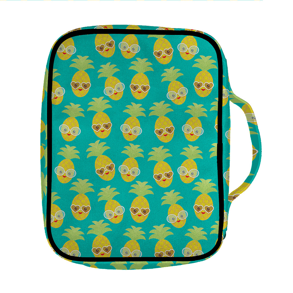 Pineapple Emoji Pattern Print Front Pocket Bible Bag