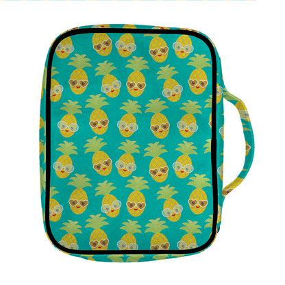 Pineapple Emoji Pattern Print Front Pocket Bible Bag