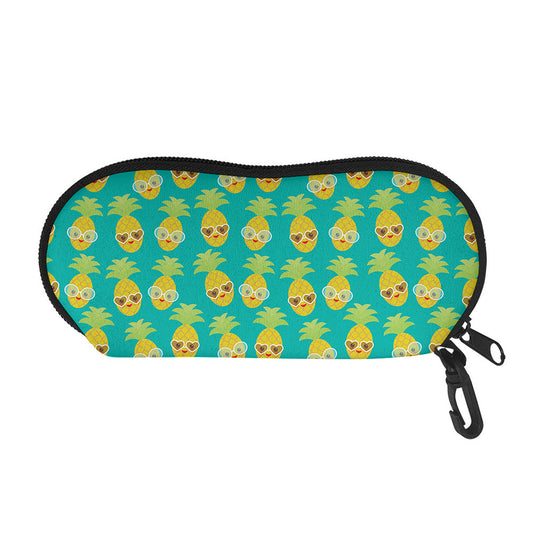 Pineapple Emoji Pattern Print Glasses Case