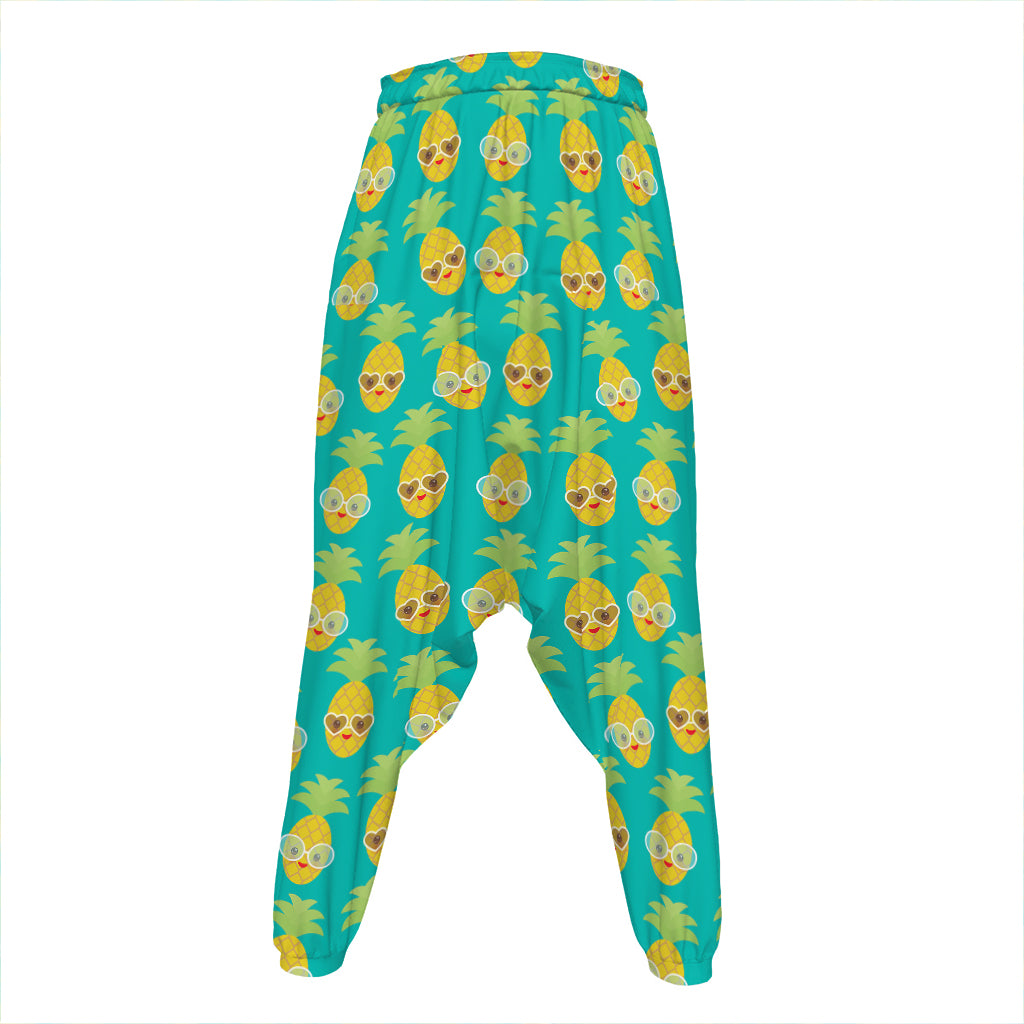 Pineapple Emoji Pattern Print Hammer Pants