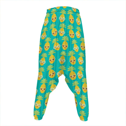 Pineapple Emoji Pattern Print Hammer Pants