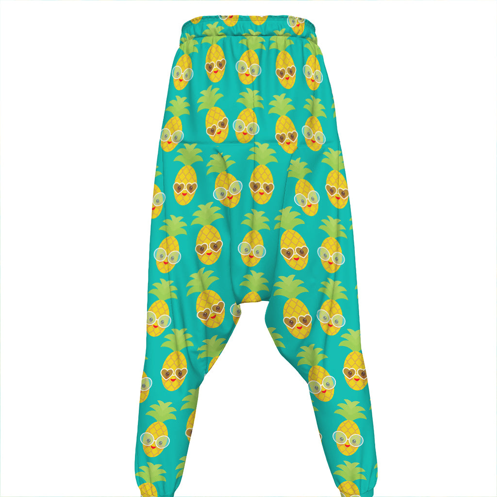 Pineapple Emoji Pattern Print Hammer Pants