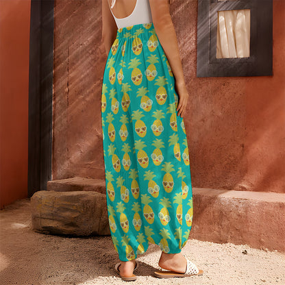 Pineapple Emoji Pattern Print Harem Pants