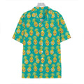 Pineapple Emoji Pattern Print Hawaiian Shirt
