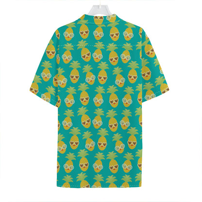 Pineapple Emoji Pattern Print Hawaiian Shirt