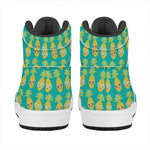 Pineapple Emoji Pattern Print High Top Leather Sneakers
