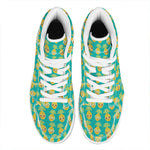 Pineapple Emoji Pattern Print High Top Leather Sneakers