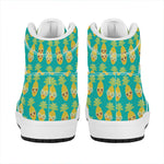 Pineapple Emoji Pattern Print High Top Leather Sneakers
