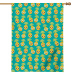 Pineapple Emoji Pattern Print House Flag