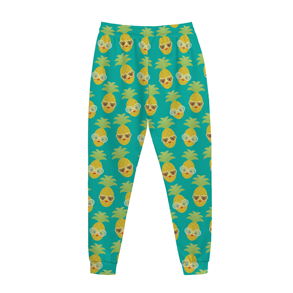 Pineapple Emoji Pattern Print Jogger Pants