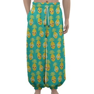 Pineapple Emoji Pattern Print Lantern Pants