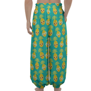 Pineapple Emoji Pattern Print Lantern Pants