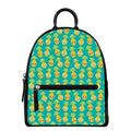 Pineapple Emoji Pattern Print Leather Backpack