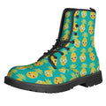 Pineapple Emoji Pattern Print Lace-Up Boots