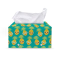 Pineapple Emoji Pattern Print Leather Tissue Box Cover