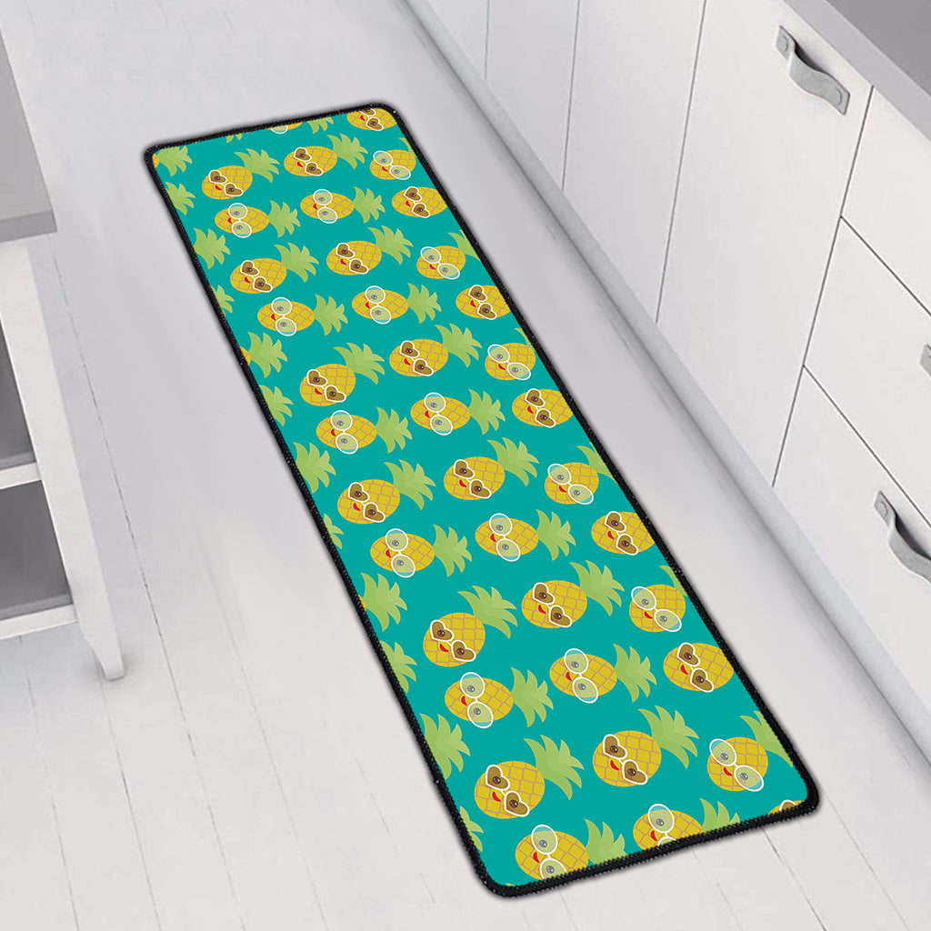 Pineapple Emoji Pattern Print Long Kitchen Mat