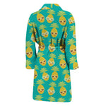 Pineapple Emoji Pattern Print Men's Bathrobe