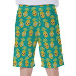 Pineapple Emoji Pattern Print Men's Beach Shorts