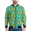 Pineapple Emoji Pattern Print Men's Bomber Jacket