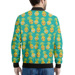 Pineapple Emoji Pattern Print Men's Bomber Jacket