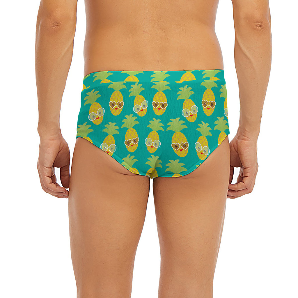 Pineapple Emoji Pattern Print Men's Briefs