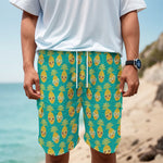 Pineapple Emoji Pattern Print Men's Cargo Shorts