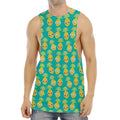 Pineapple Emoji Pattern Print Men's Muscle Tank Top