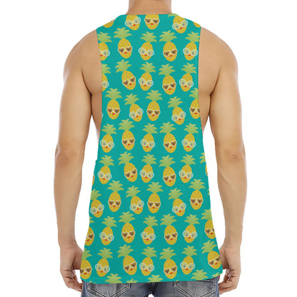 Pineapple Emoji Pattern Print Men's Muscle Tank Top