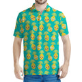 Pineapple Emoji Pattern Print Men's Polo Shirt