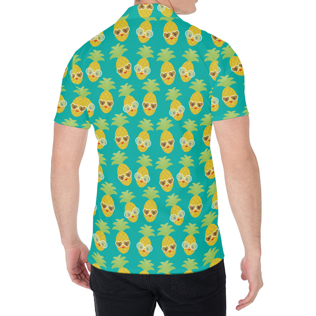 Pineapple Emoji Pattern Print Men's Shirt