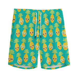 Pineapple Emoji Pattern Print Men's Sports Shorts