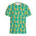 Pineapple Emoji Pattern Print Men's Athletic T-Shirt