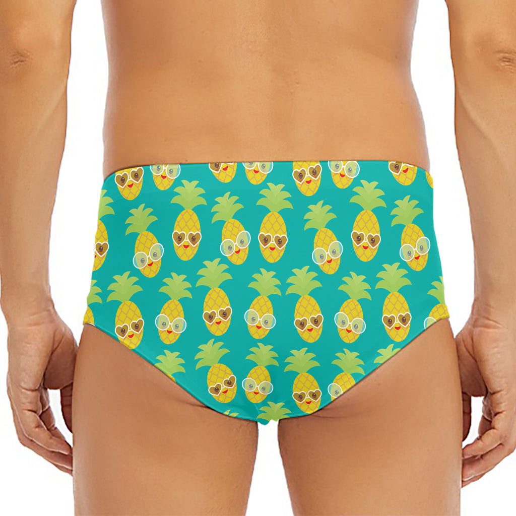 Pineapple Emoji Pattern Print Men's Triangle Swim Briefs