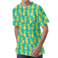 Pineapple Emoji Pattern Print Men's Velvet T-Shirt