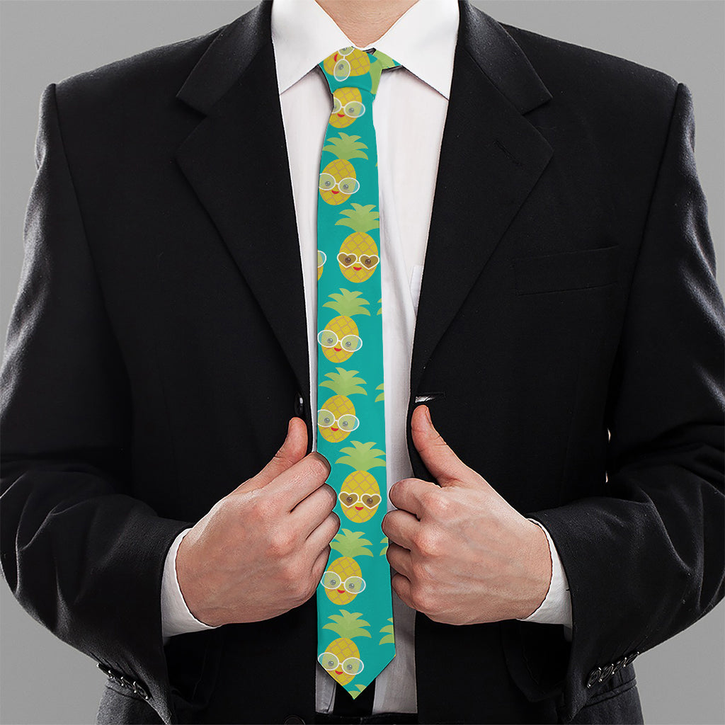 Pineapple Emoji Pattern Print Necktie