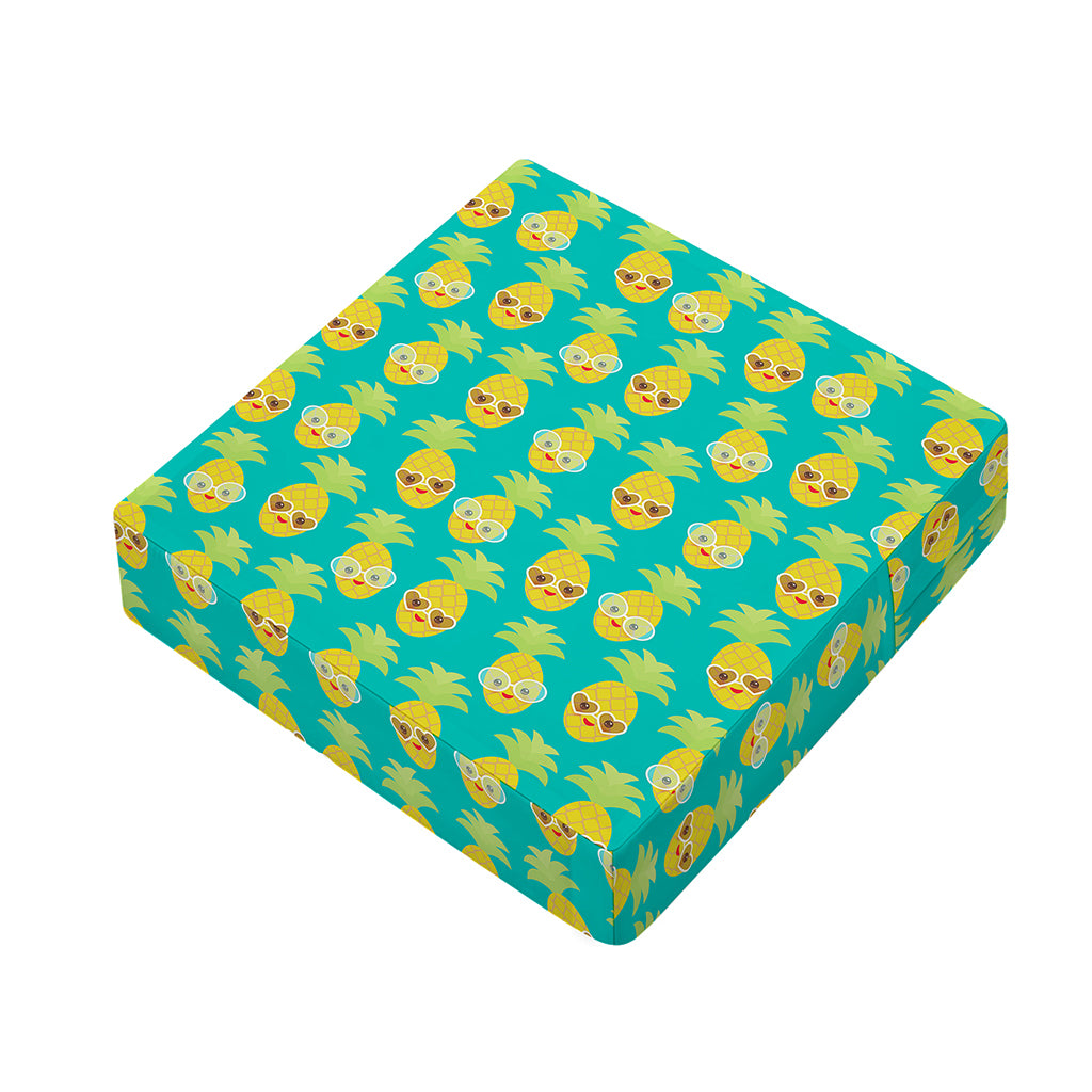 Pineapple Emoji Pattern Print Outdoor Seat Cushion Cover