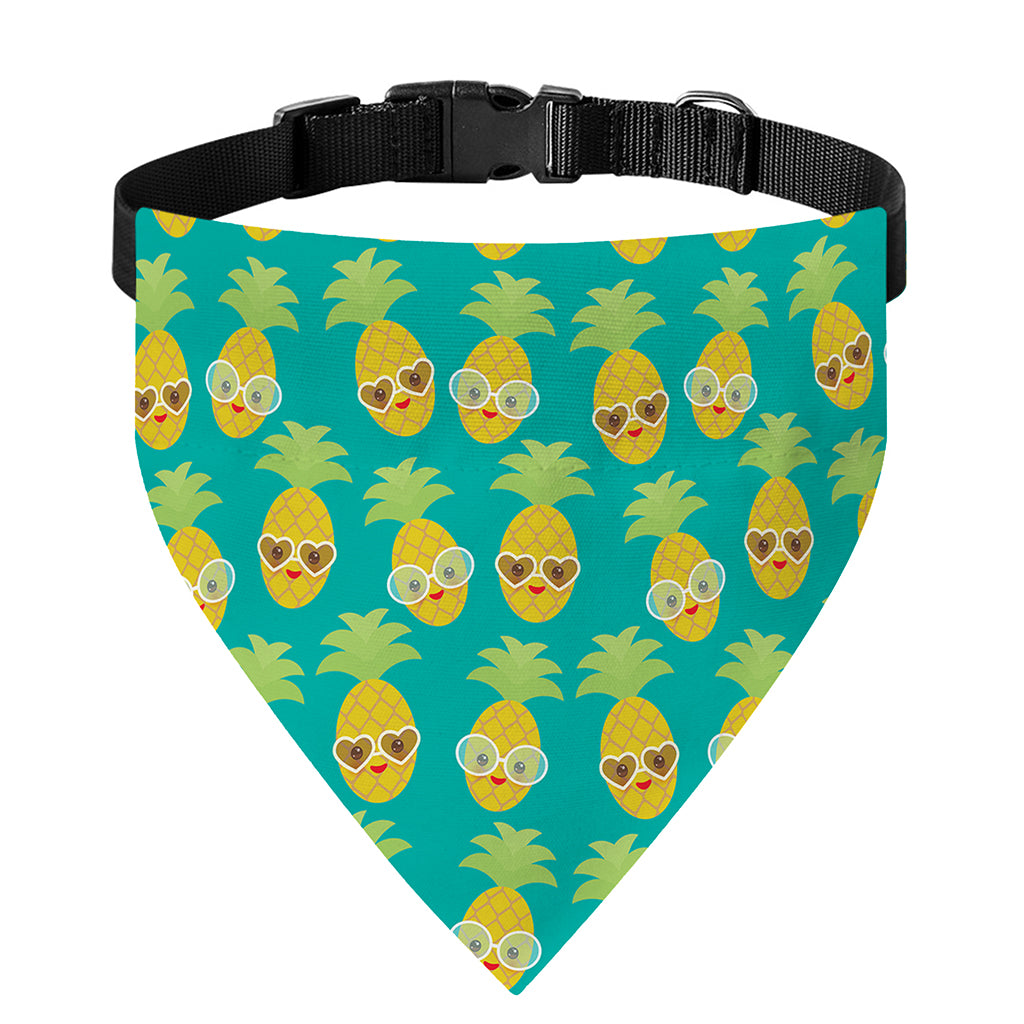 Pineapple Emoji Pattern Print Over The Collar Dog Bandana