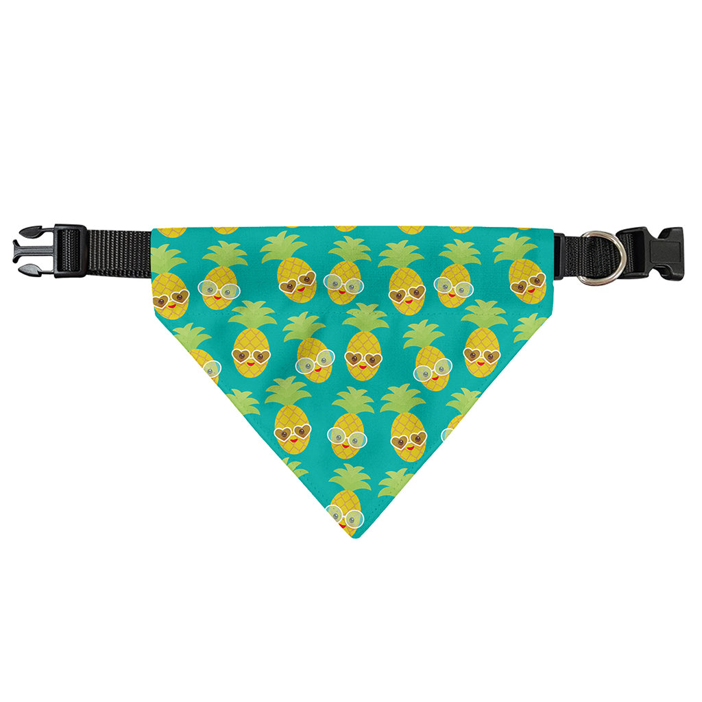 Pineapple Emoji Pattern Print Over The Collar Dog Bandana
