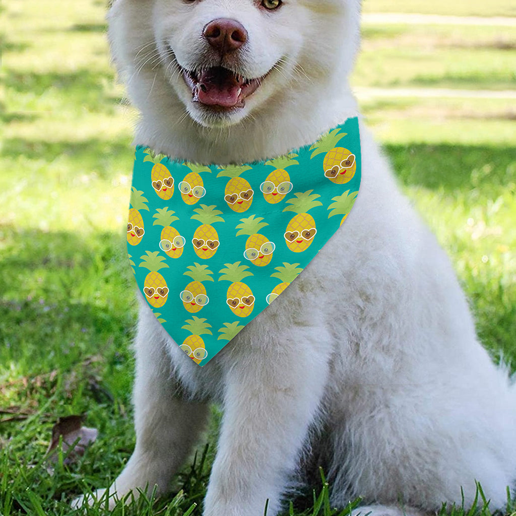 Pineapple Emoji Pattern Print Over The Collar Dog Bandana