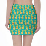 Pineapple Emoji Pattern Print Pencil Mini Skirt
