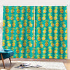 Pineapple Emoji Pattern Print Pencil Pleat Curtains