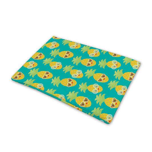Pineapple Emoji Pattern Print Pet Cooling Mat Cover