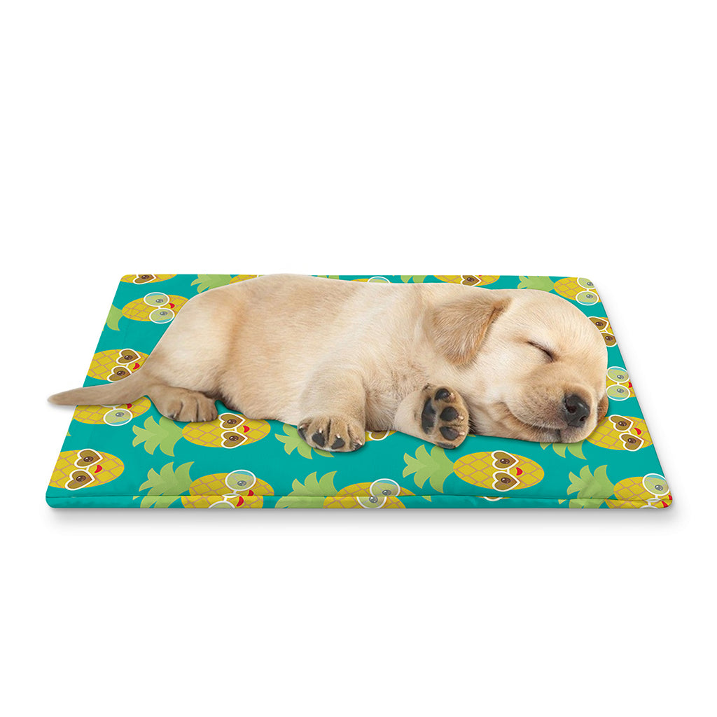 Pineapple Emoji Pattern Print Pet Cooling Mat Cover