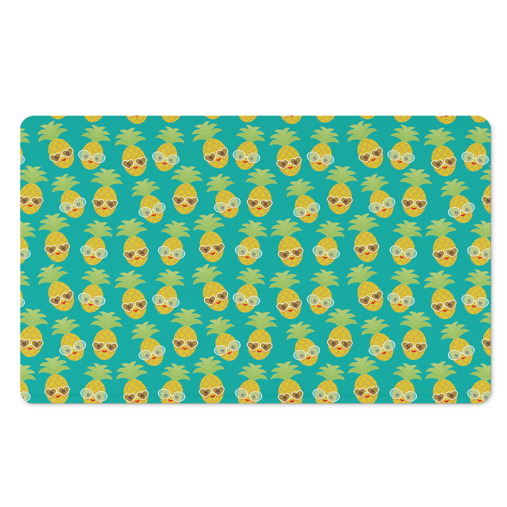 Pineapple Emoji Pattern Print Polyester Doormat