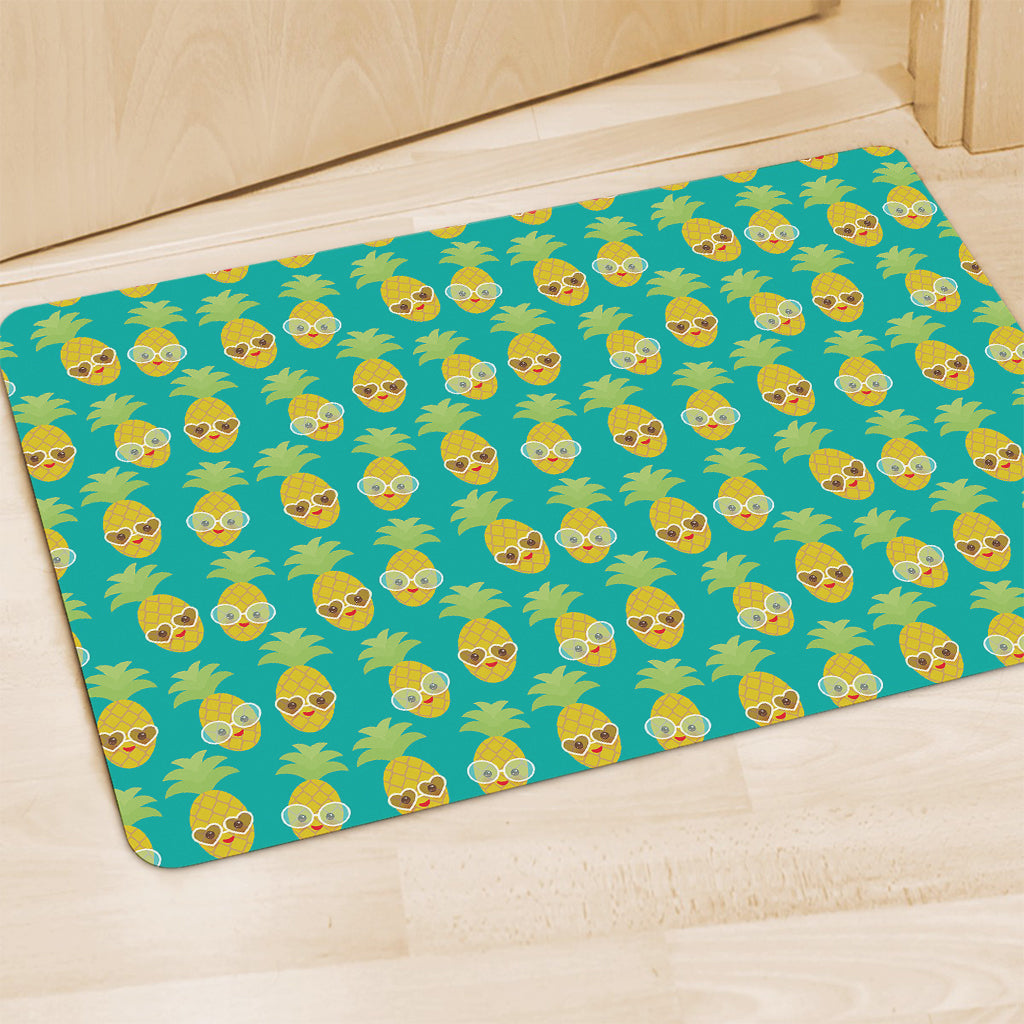 Pineapple Emoji Pattern Print Polyester Doormat