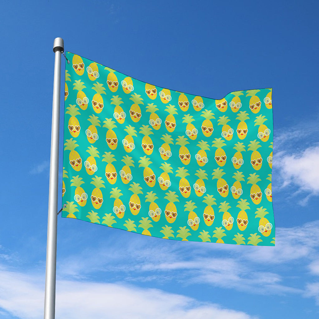 Pineapple Emoji Pattern Print Polyester Flag