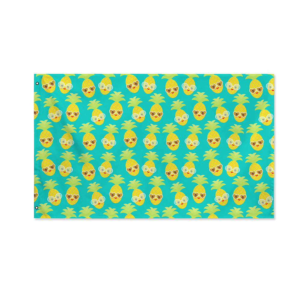Pineapple Emoji Pattern Print Polyester Flag