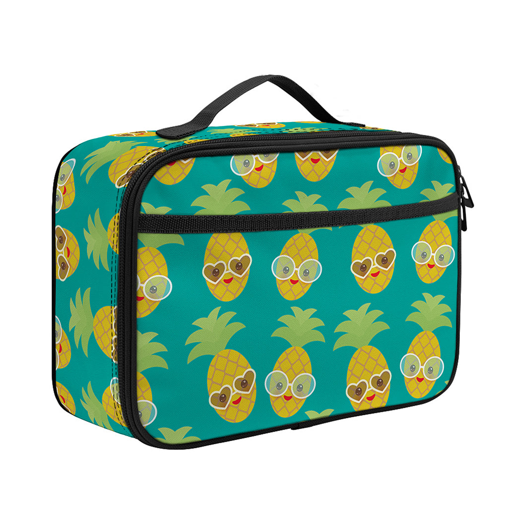 Pineapple Emoji Pattern Print Portable Lunch Bag