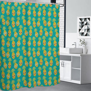 Pineapple Emoji Pattern Print Premium Shower Curtain