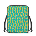 Pineapple Emoji Pattern Print Rectangular Crossbody Bag